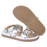 Sandalia Papete Sola Baixa Eloá Prata