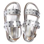 Sandalia Papete Sola Baixa Eloá Prata