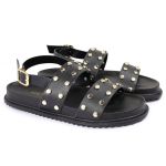 Sandalia Papete Sola Baixa Eloá Preta