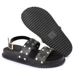 Sandalia Papete Sola Baixa Eloá Preta