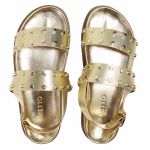Sandalia Papete Sola Baixa Eloá Dourada