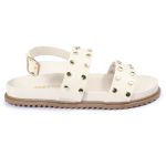 Sandalia Papete Sola Baixa Eloá Off White
