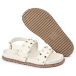Sandalia Papete Sola Baixa Eloá Off White