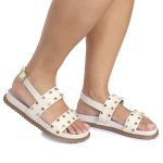 Sandalia Papete Sola Baixa Eloá Off White