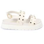 Sandalia Papete Sola Alta Eloá Off White