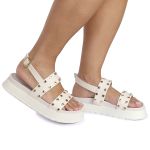 Sandalia Papete Sola Alta Eloá Off White