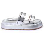 Sandalia Papete Sola Alta Olivia Prata