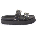 Sandalia Papete Sola Alta Olivia Preta