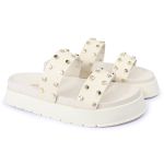 Sandalia Papete Sola Alta Olivia Off White