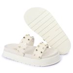 Sandalia Papete Sola Alta Olivia Off White