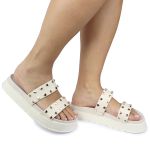 Sandalia Papete Sola Alta Olivia Off White