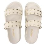 Sandalia Papete Sola Alta Olivia Off White