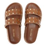 Sandalia Papete Sola Alta Olivia Caramelo