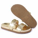 Sandalia Papete Sola Baixa Olivia Dourada