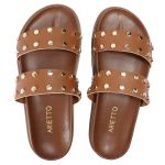 Sandalia Papete Sola Baixa Olivia Caramelo