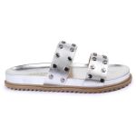 Sandalia Papete Sola Baixa Olivia Prata