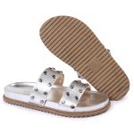 Sandalia Papete Sola Baixa Olivia Prata