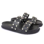 Sandalia Papete Sola Baixa Olivia Preta