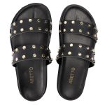 Sandalia Papete Sola Baixa Olivia Preta