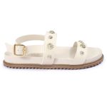 Sandalia Papete Sola Baixa Milene Off White