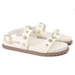 Sandalia Papete Sola Baixa Milene Off White