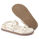 Sandalia Papete Sola Baixa Milene Off White
