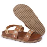 Sandalia Papete Sola Baixa Milene Caramelo