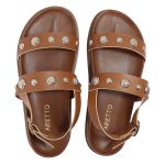 Sandalia Papete Sola Baixa Milene Caramelo