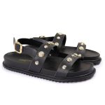 Sandalia Papete Sola Baixa Milene Preta