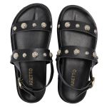 Sandalia Papete Sola Baixa Milene Preta