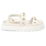 Sandalia Papete Sola Alta Milene Off White