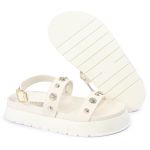 Sandalia Papete Sola Alta Milene Off White