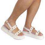 Sandalia Papete Sola Alta Milene Off White