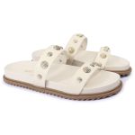 Sandalia Papete Sola Baixa Melina Off White