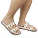 Sandalia Papete Sola Baixa Melina Off White