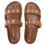 Sandalia Papete Sola Baixa Melina Caramelo