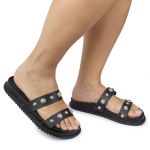 Sandalia Papete Sola Baixa Melina Preto