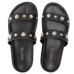 Sandalia Papete Sola Baixa Melina Preto