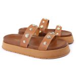 Sandalia Papete Sola Alta Melina Caramelo