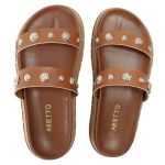 Sandalia Papete Sola Alta Melina Caramelo