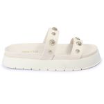 Sandalia Papete Sola Alta Melina Off White