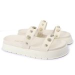 Sandalia Papete Sola Alta Melina Off White