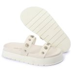 Sandalia Papete Sola Alta Melina Off White