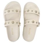 Sandalia Papete Sola Alta Melina Off White