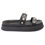 Sandalia Papete Sola Alta Melina Preta