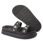 Sandalia Papete Sola Alta Melina Preta