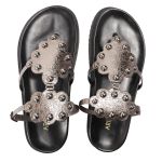 Sandalia Papete Sola Baixa Sara Prata Velho