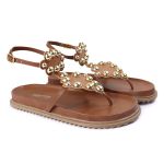 Sandalia Papete Sola Baixa Sara Caramelo