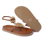 Sandalia Papete Sola Baixa Sara Caramelo