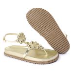 Sandalia Papete Sola Baixa Sara Dourada